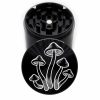 Grinder: Mushrooms, Black, 63mm, 4-piece