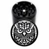 Horned Owl Mandala 63mm Black 4-Piece Aluminum Weed Grinder