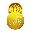 USA Made: THC Molecule, The Puck® Grinder, Gen II, Gold, 63mm, 2-Piece