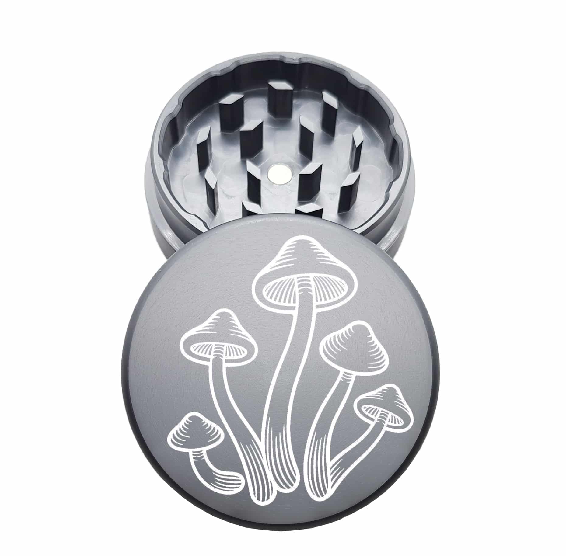 USA Made: The Puck® Mushroom Grinder, Gen II, Silver, 63mm, 2-Piece