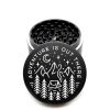 USA Made The Puck® Grinder: Adventure Is Out There , Black, 3.500 inch [90mm], 3 Piece