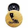The Hybrid™ Mini Grinder: Cali Bear, Black Polymer Insert + Wood, 2.3 Inch, 2-Piece