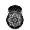 USA Made The Puck® Grinder: Dahlia Mandala, 3.500 inch [90mm], Black, 3 Piece
