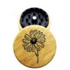 The Hybrid™ Mini Grinder: Daisy, Black Polymer Insert + Wood, 2.3 Inch, 2-Piece