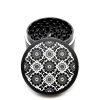 USA Made The Puck® Grinder: Flowers, Black, 3.500 inch [90mm], 3 Piece