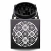 USA Made The Puck® Square Grinder: Flowers, Black, 2.500 [65mm], 2 Piece