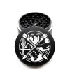 USA Made The Puck® Grinder: North, South, East, West, Black, 3.500 inch [90mm], 3 Piece