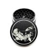 USA Made The Puck® Grinder: PBRS on the Moon, Black, 3.500 inch [90mm], 3 Piece