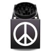 USA Made The Puck® Square Grinder: PEACE, 2.500 [65mm], 2 Piece