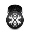 USA Made The Puck® Grinder: Snowflake, Black, 3.500 inch [90mm], 2 Piece