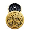 The Hybrid™ Mini Grinder: Starry, Black Polymer Insert + Wood, 2.3 Inch, 2-Piece