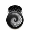 USA Made The Puck® Grinder: The Swirly, Black, 3.500 inch [90mm], 3 Piece