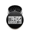 USA Made The Puck® Grinder: Tahoe Grinder Co Square Logo, Black, 3.500 inch [90mm], 3 Piece