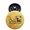 The Hybrid™ Mini Grinder: THC Molecule, Black Polymer Insert + Wood, 2.3 Inch, 2-Piece