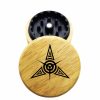 The Hybrid™ Mini Grinder: Tribal Star, Black Polymer Insert + Wood, 2.3 Inch, 2-Piece