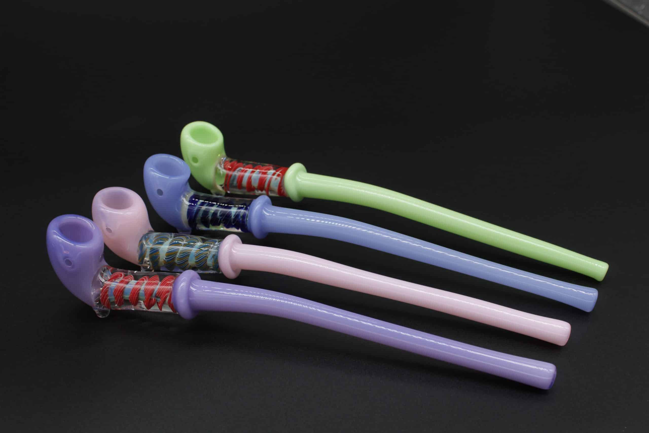 10" Glossy Coil Gandalf Glass Hand Pipe – Long Borosilicate Spoon Pipe - Image 2