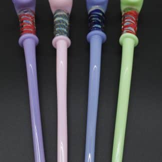 10" Glossy Coil Gandalf Glass Hand Pipe – Long Borosilicate Spoon Pipe