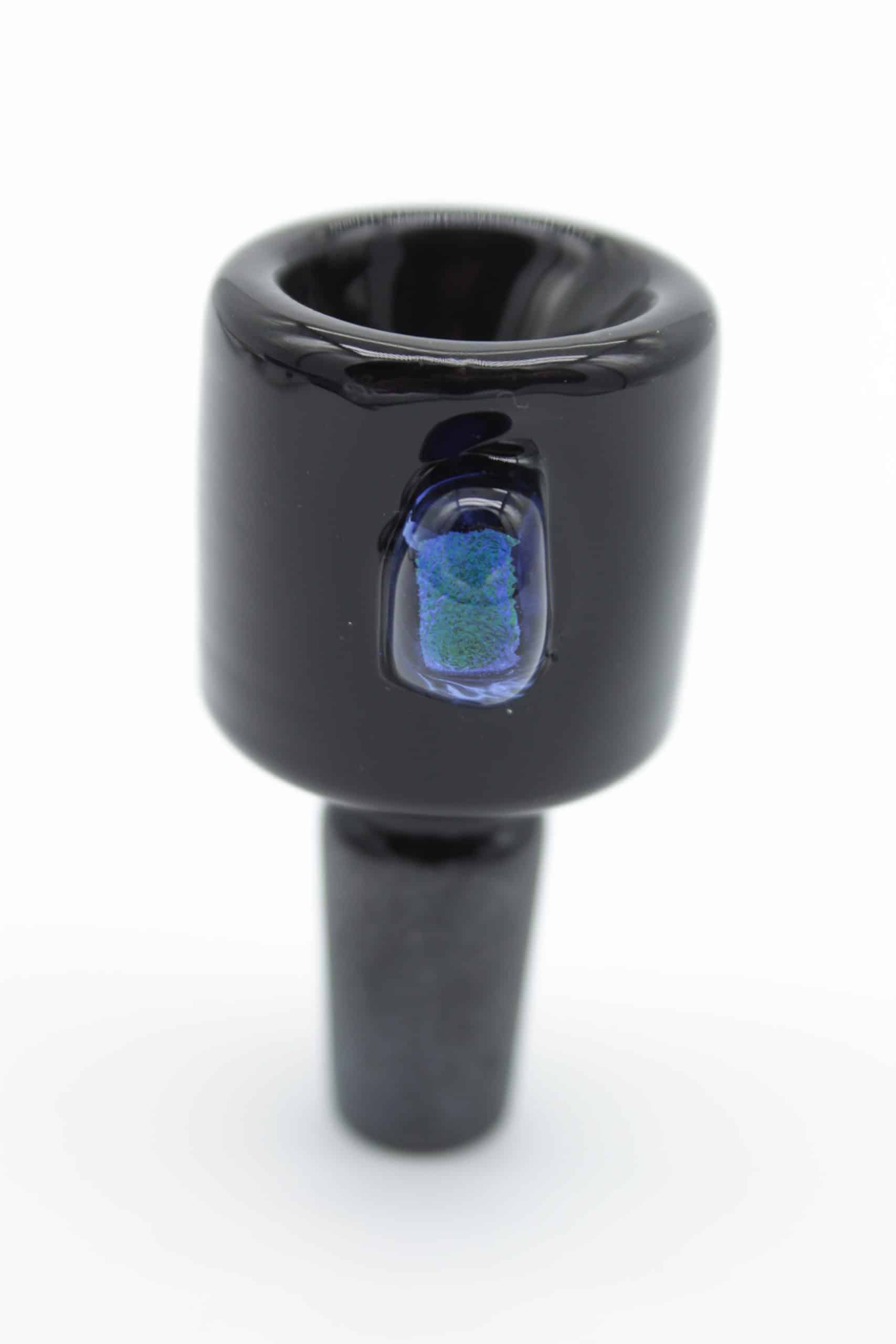 14mm Black Glass Bowl with Color Dot Handle – Male Replacement Slide Piece - Image 2