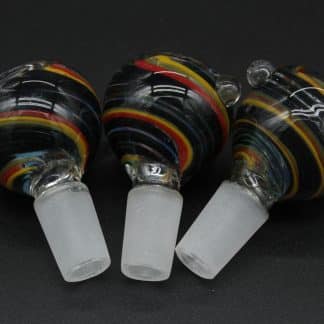 14mm Rasta Swirl Glass Bowl – Male Borosilicate Replacement Slide with Handle