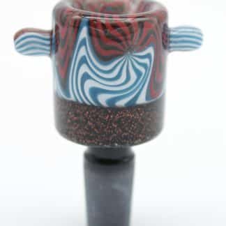 14mm Triple Tone Swirl Glass Bowl with Dual Handles – Male Replacement Slide