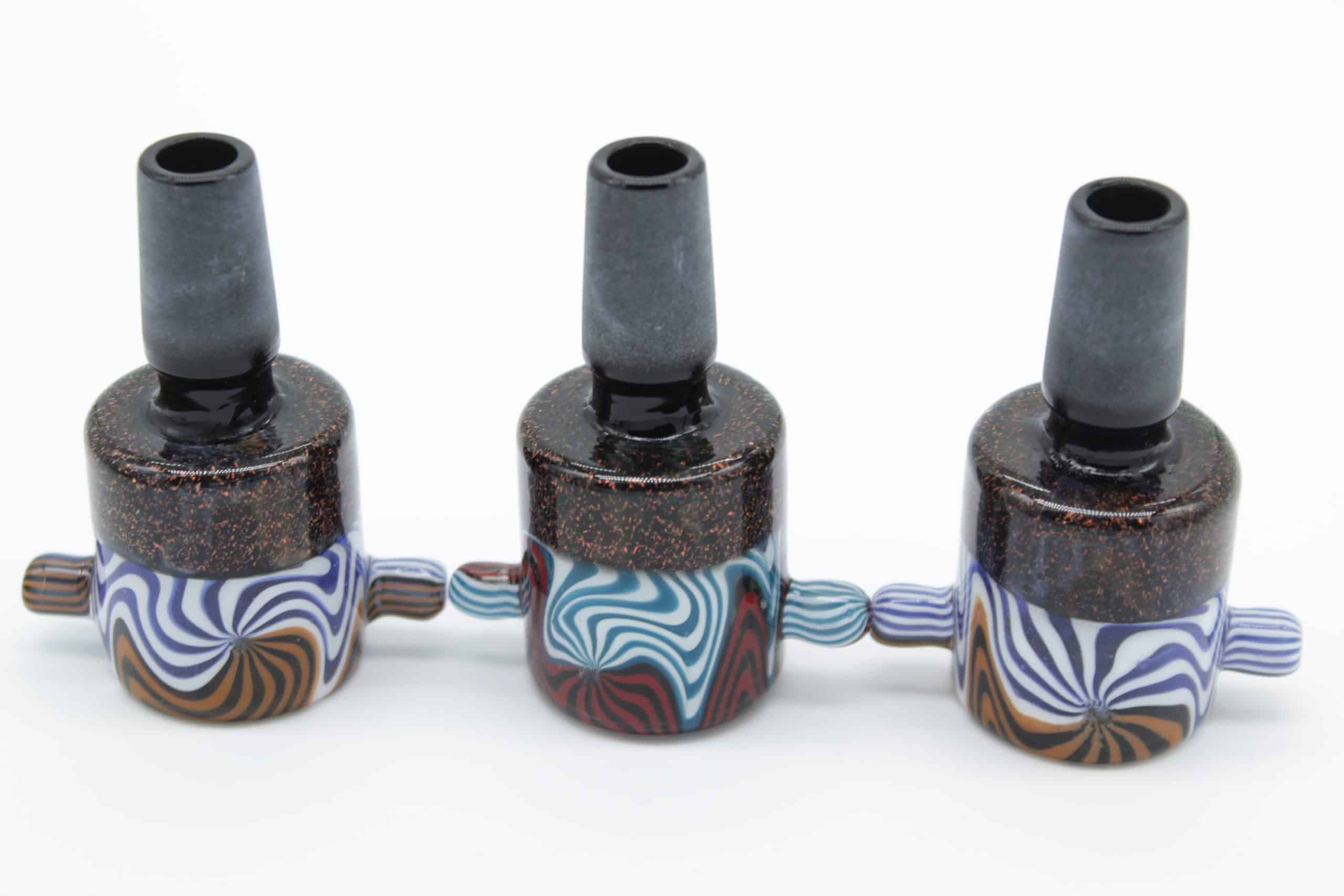 14mm Triple Tone Swirl Glass Bowl with Dual Handles – Male Replacement Slide - Image 5