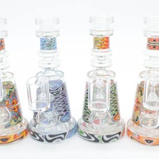 7 Inch Colorful Static Dab Rig – Small Borosilicate Glass Rig with Quartz Banger