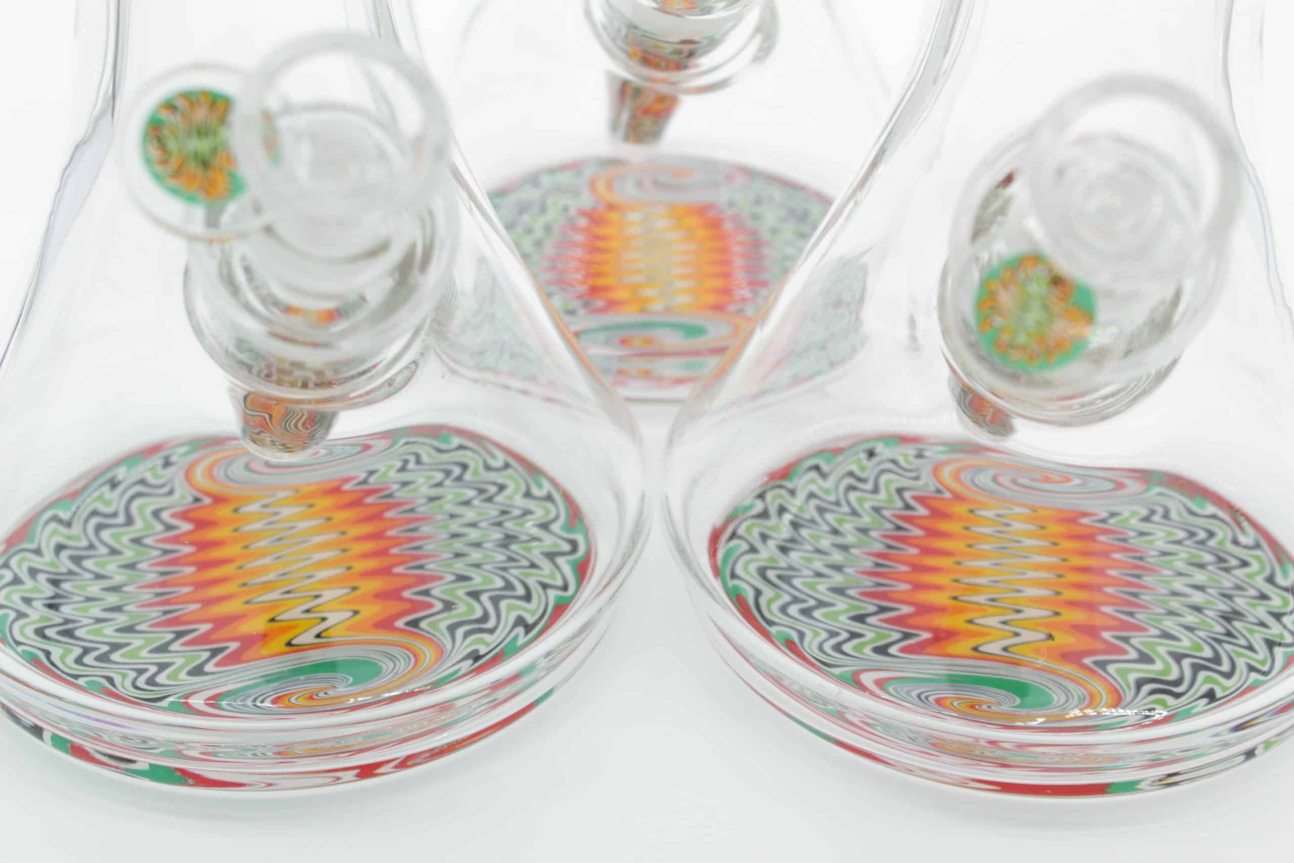 13” Tie-Dye Beaker Bong – Thick Borosilicate Glass with Ice Catcher & Color Downstem - Image 8