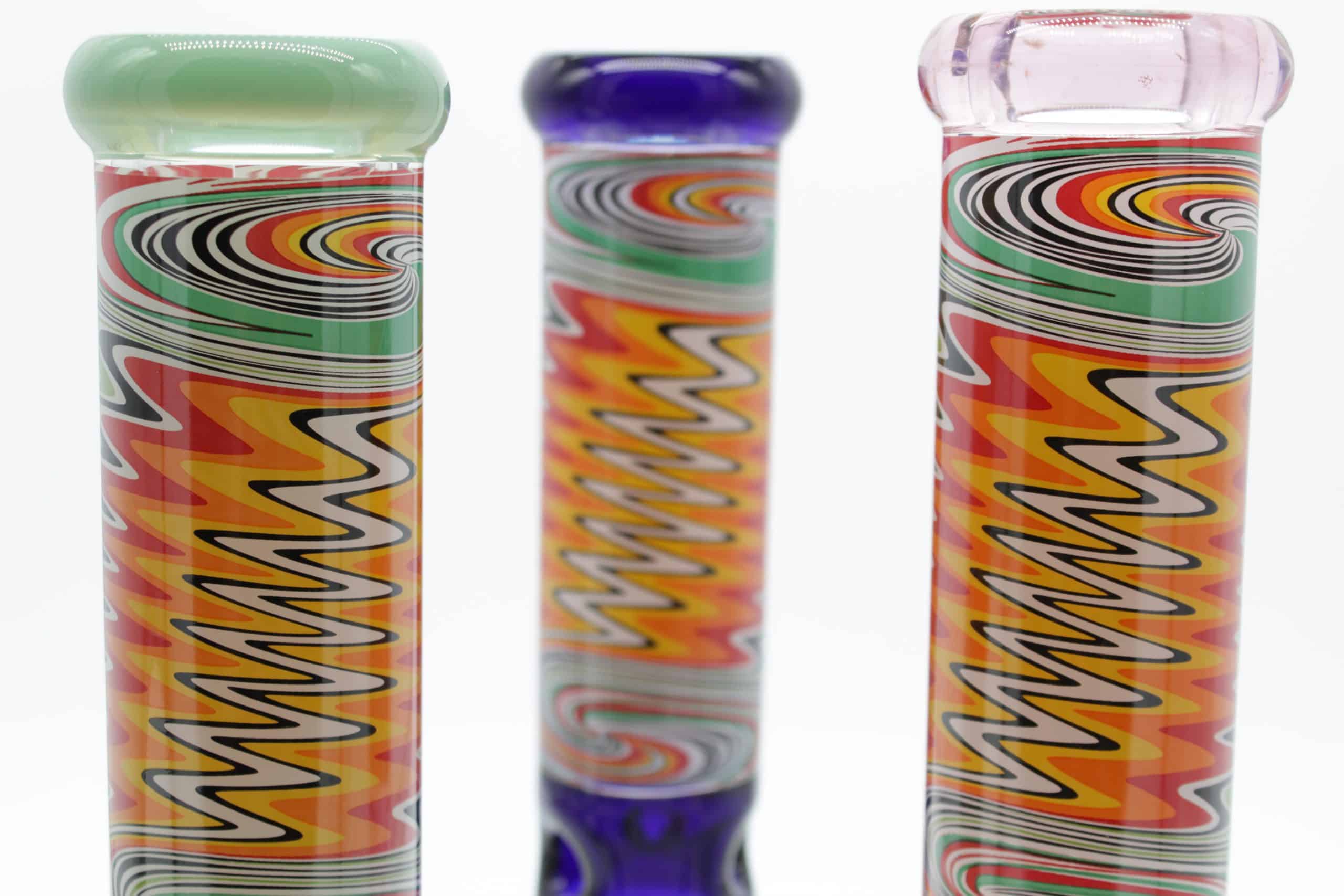 13” Tie-Dye Beaker Bong – Thick Borosilicate Glass with Ice Catcher & Color Downstem - Image 11