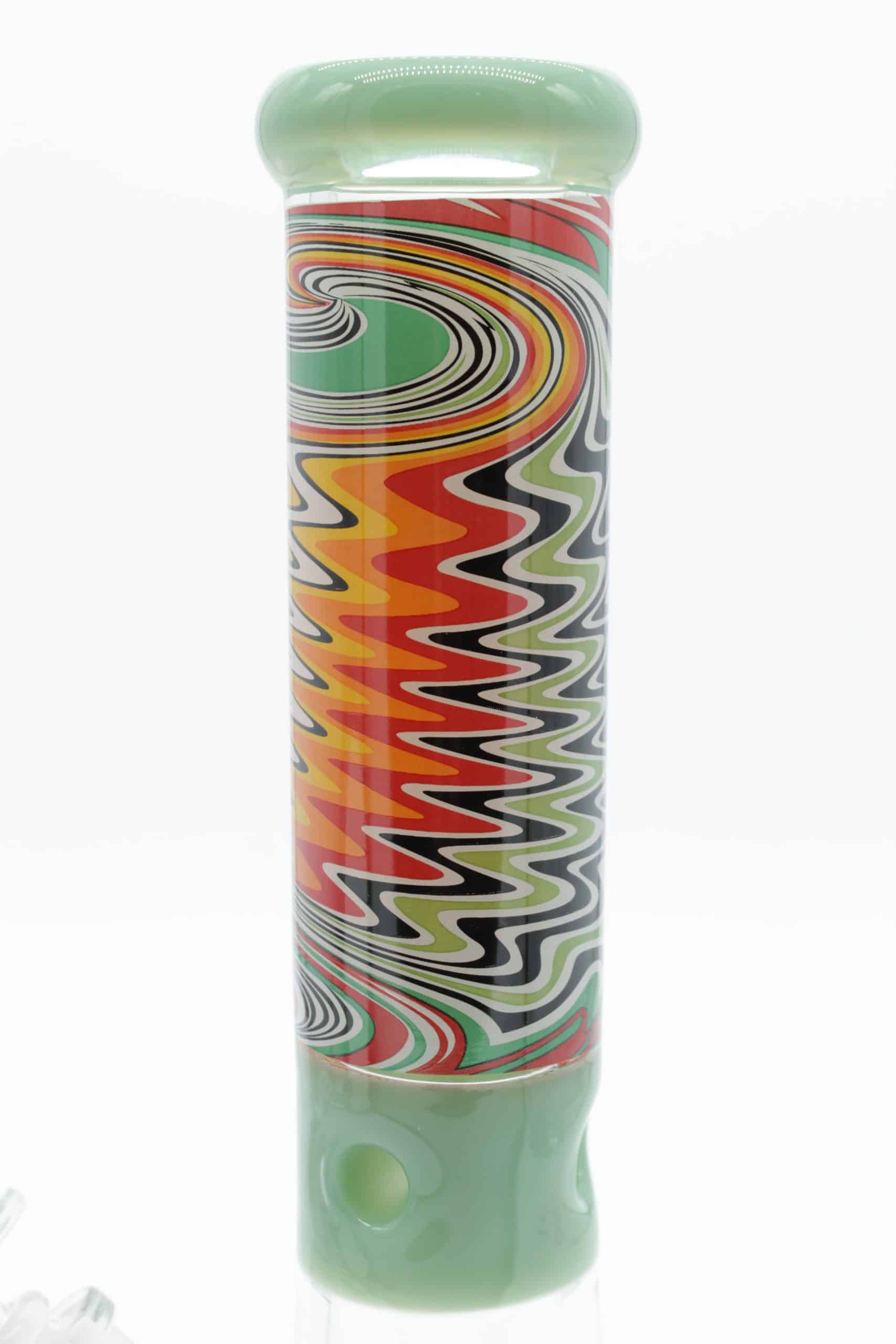 13” Tie-Dye Beaker Bong – Thick Borosilicate Glass with Ice Catcher & Color Downstem - Image 14