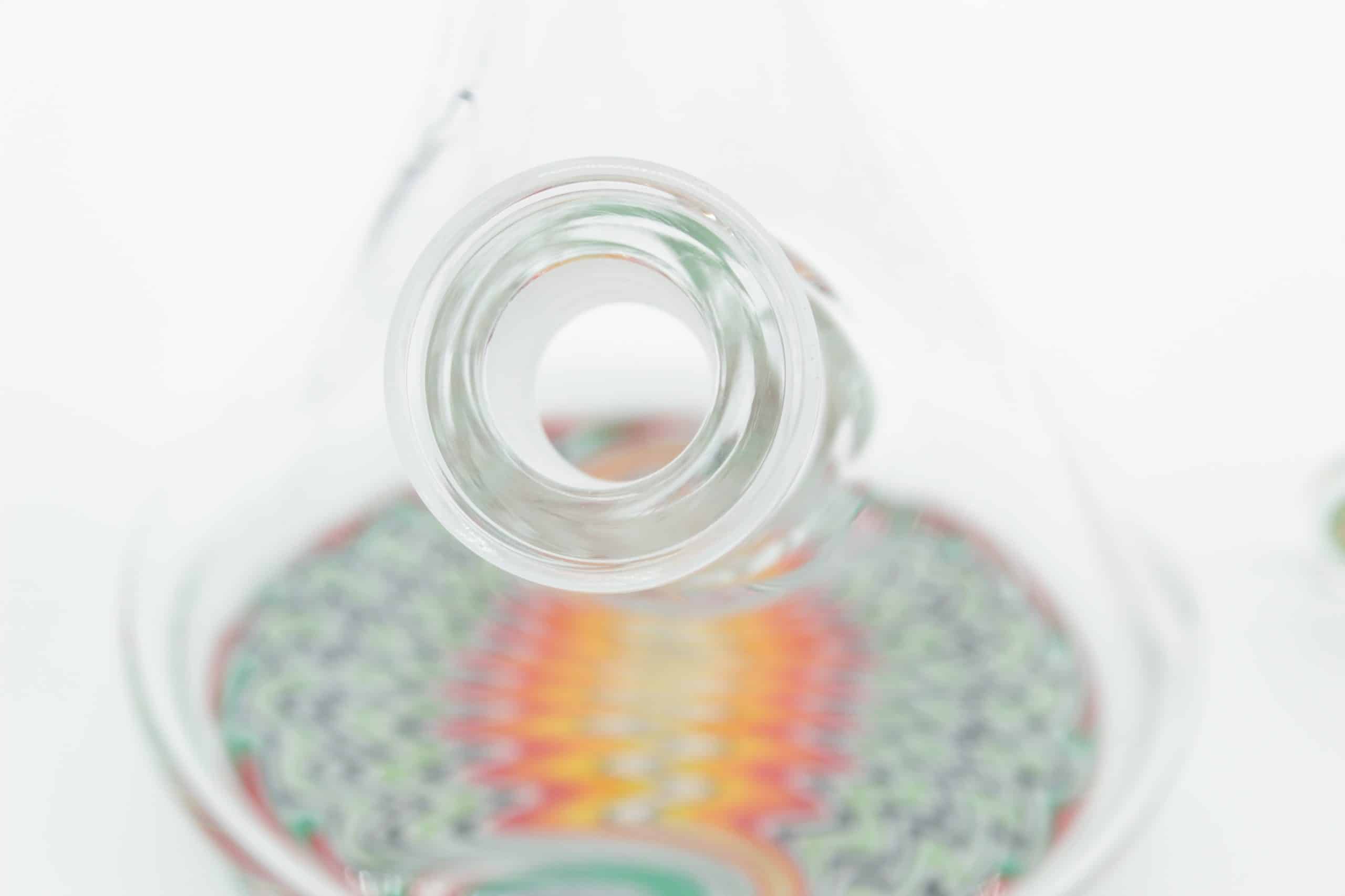 13” Tie-Dye Beaker Bong – Thick Borosilicate Glass with Ice Catcher & Color Downstem - Image 16