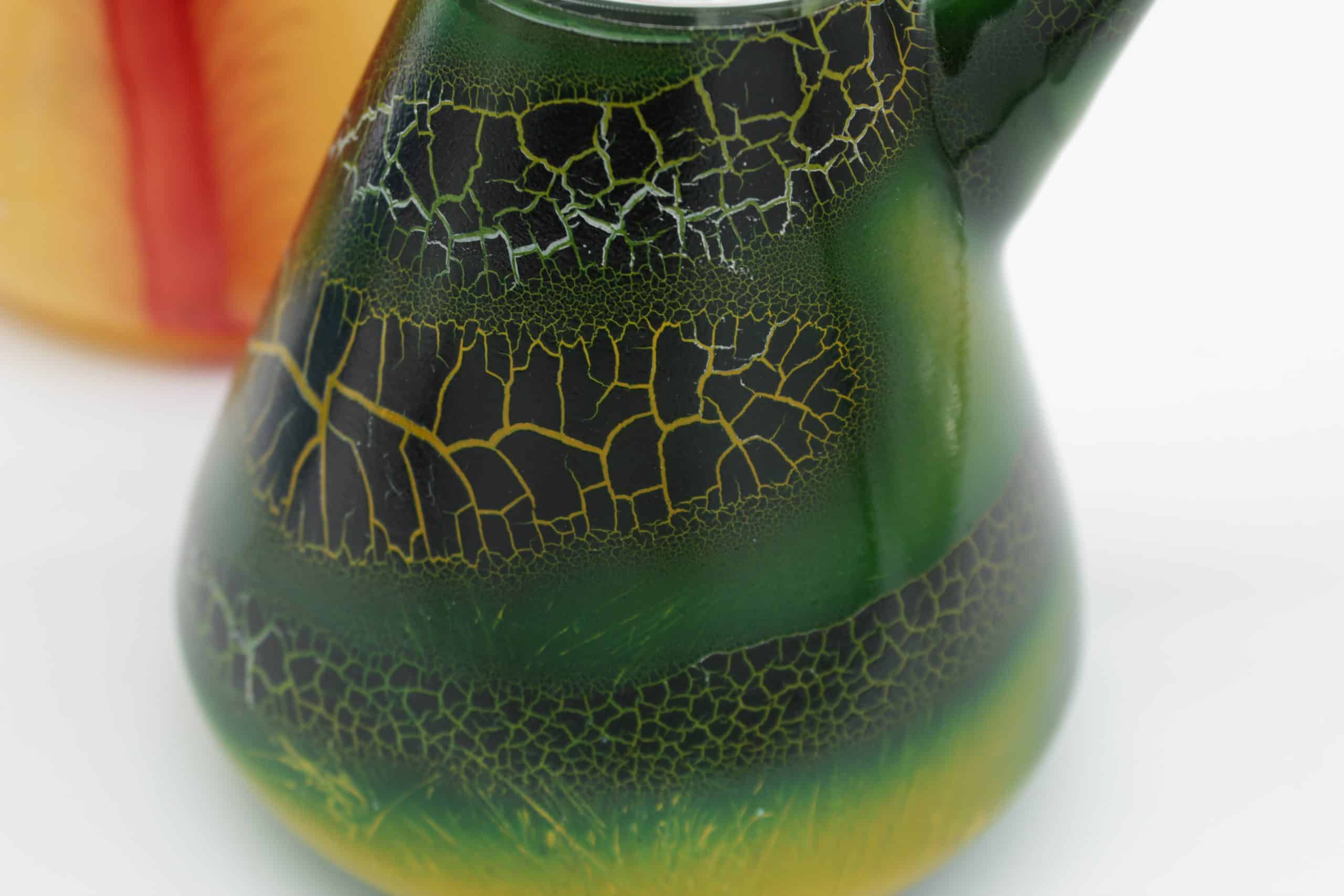 Triple Dome Percolator Beaker Bong – Crackle Glass Design with Fixed Downstem Bowl - Image 22