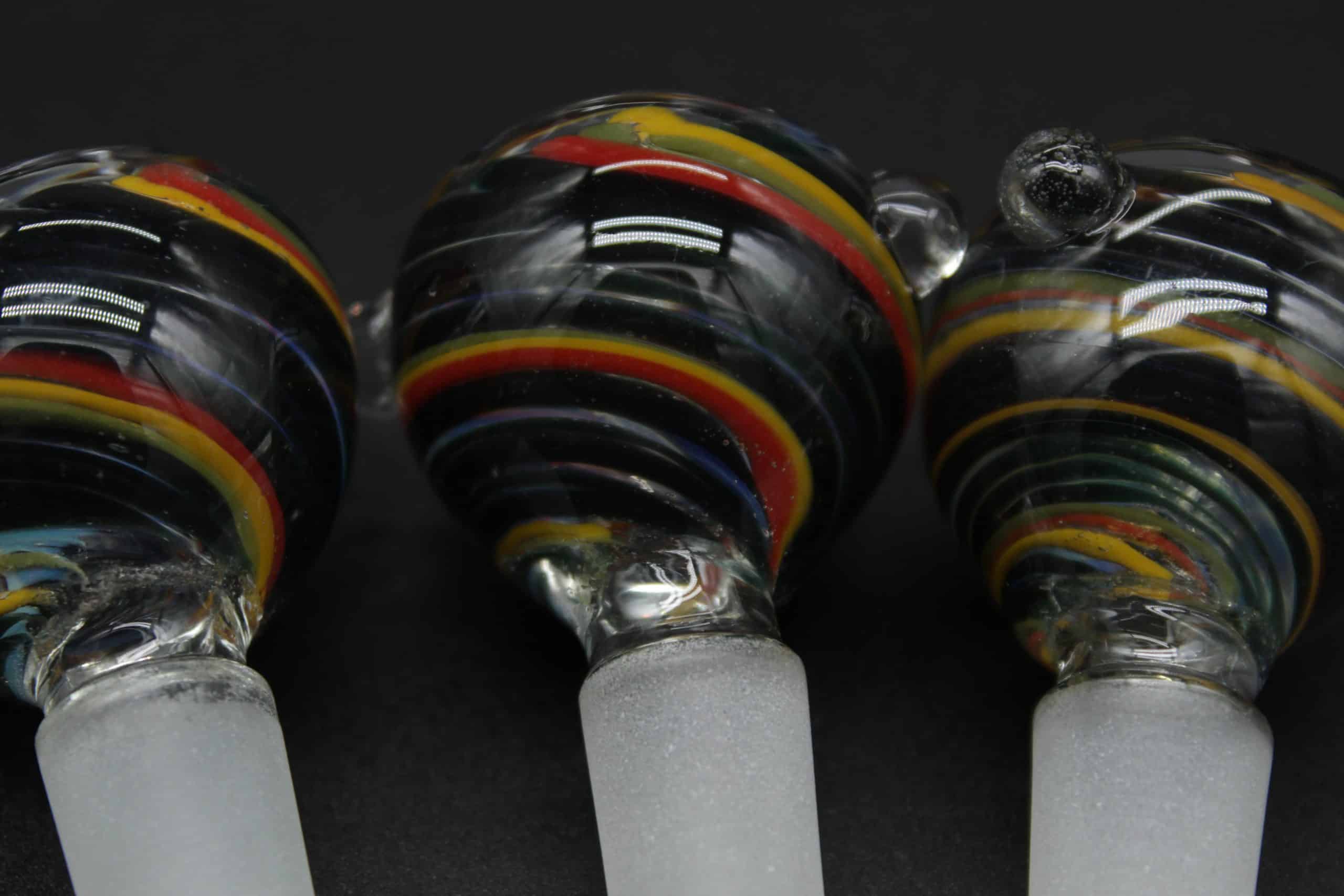 14mm Rasta Swirl Glass Bowl – Male Borosilicate Replacement Slide with Handle - Image 6