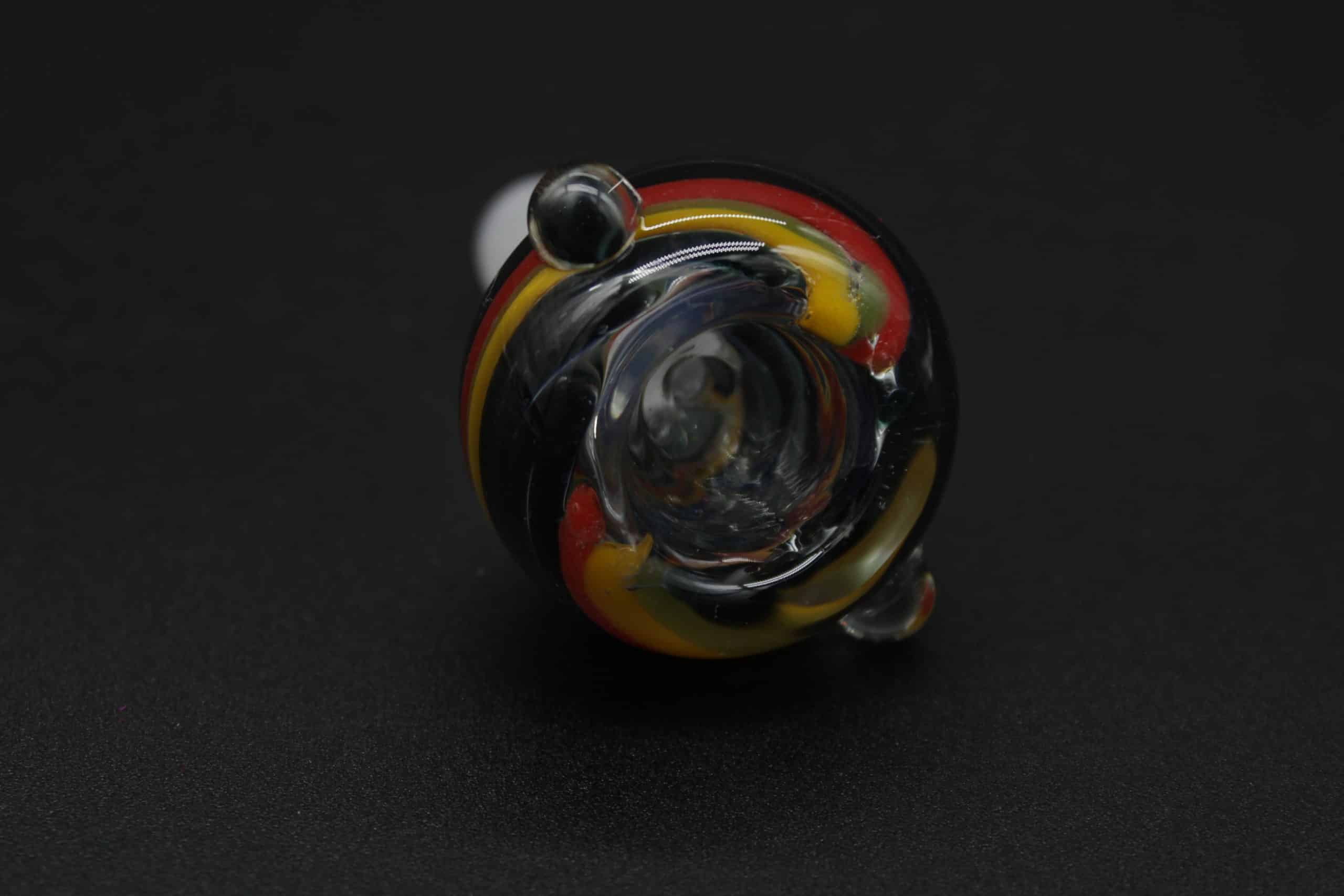 14mm Rasta Swirl Glass Bowl – Male Borosilicate Replacement Slide with Handle - Image 8