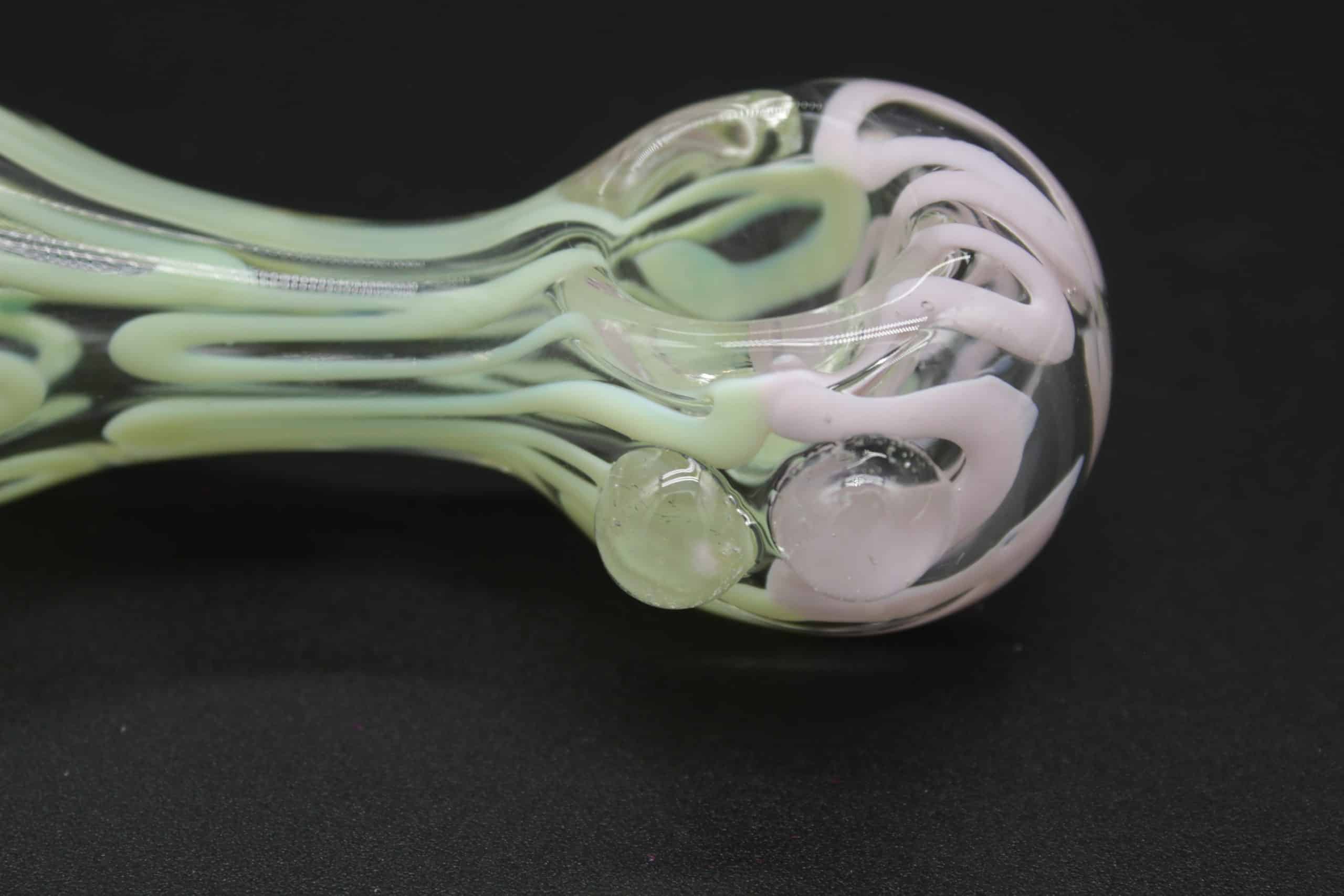 Pastel Squiggle Glass Hand Pipe – 4 Inch Borosilicate Spoon Pipe - Image 10