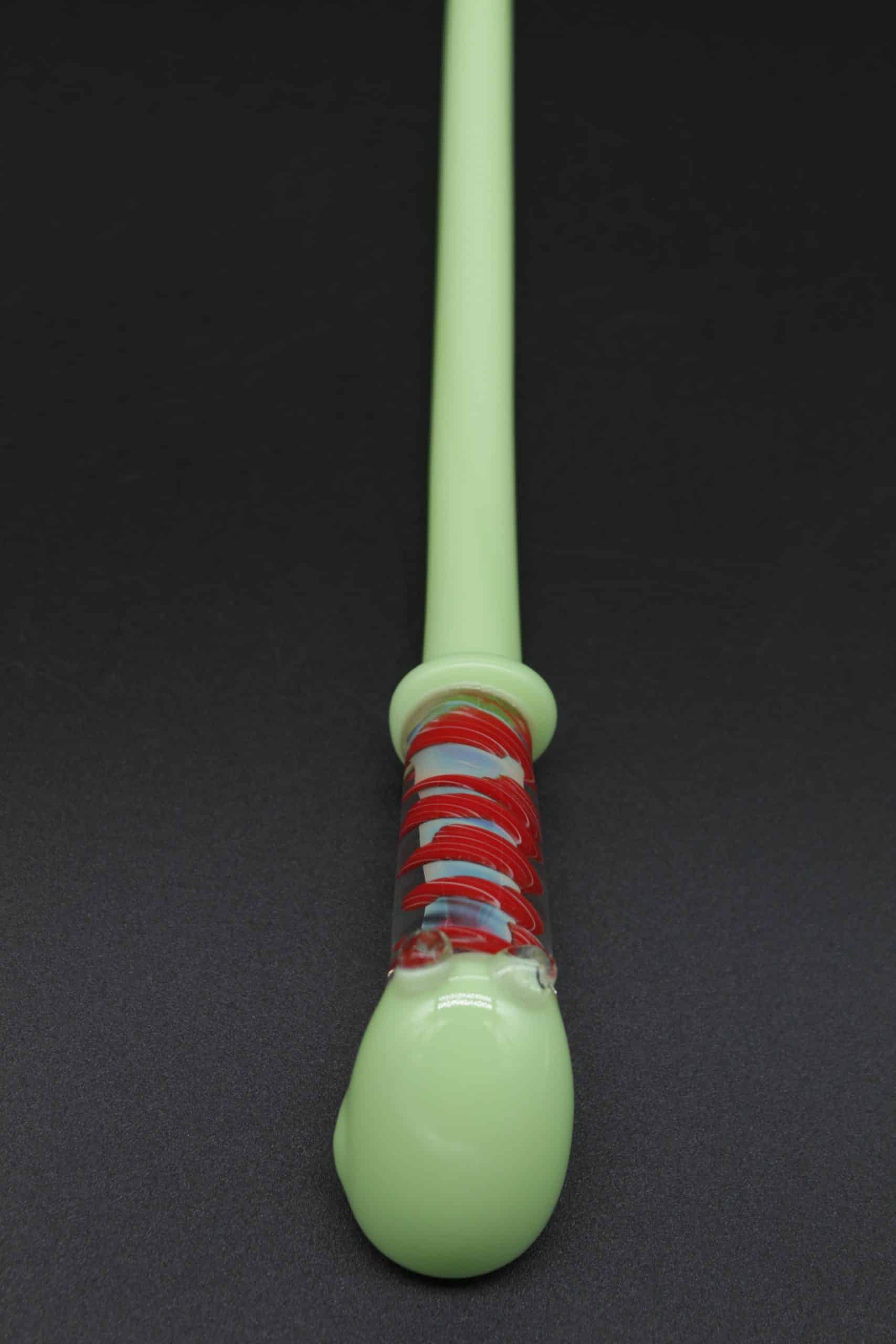 10" Glossy Coil Gandalf Glass Hand Pipe – Long Borosilicate Spoon Pipe - Image 13