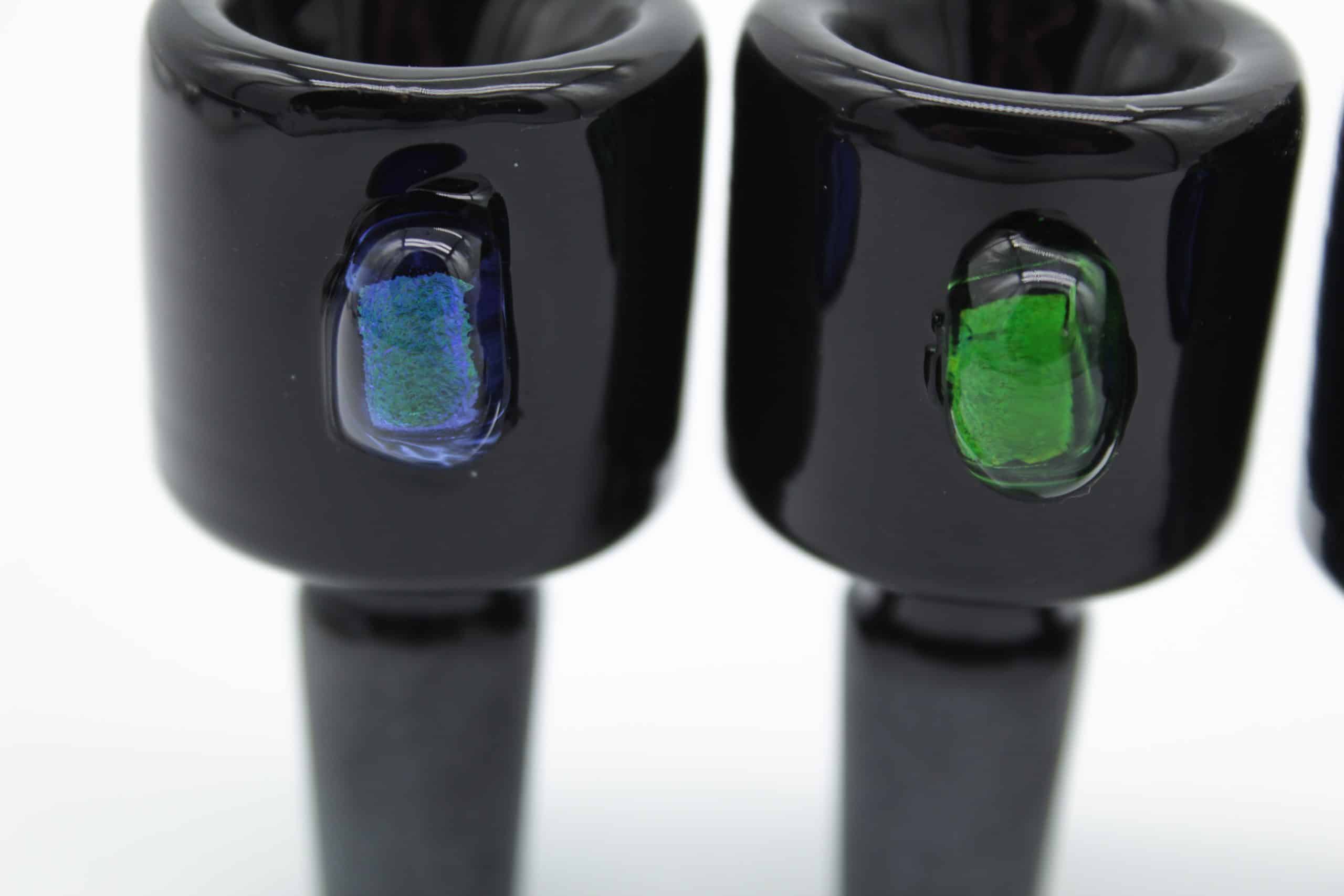 14mm Black Glass Bowl with Color Dot Handle – Male Replacement Slide Piece - Image 6