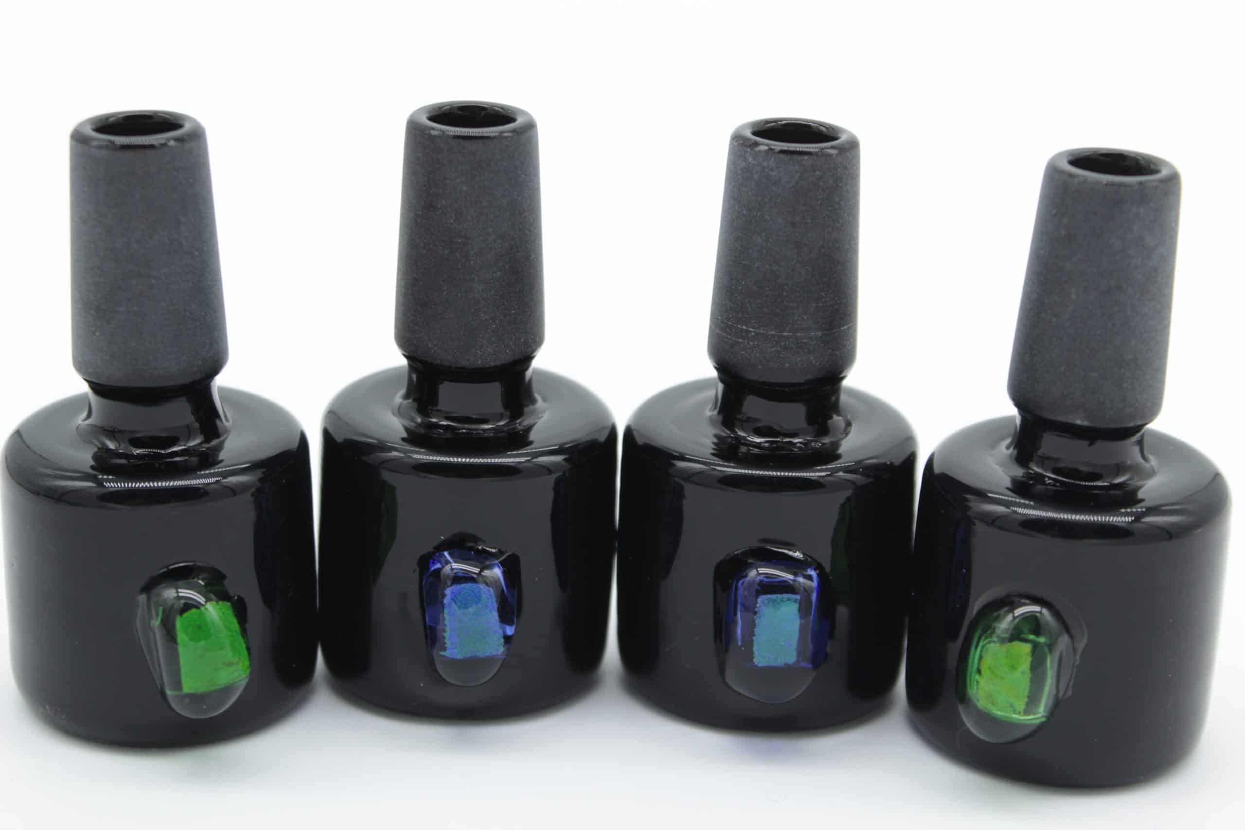 14mm Black Glass Bowl with Color Dot Handle – Male Replacement Slide Piece - Image 8