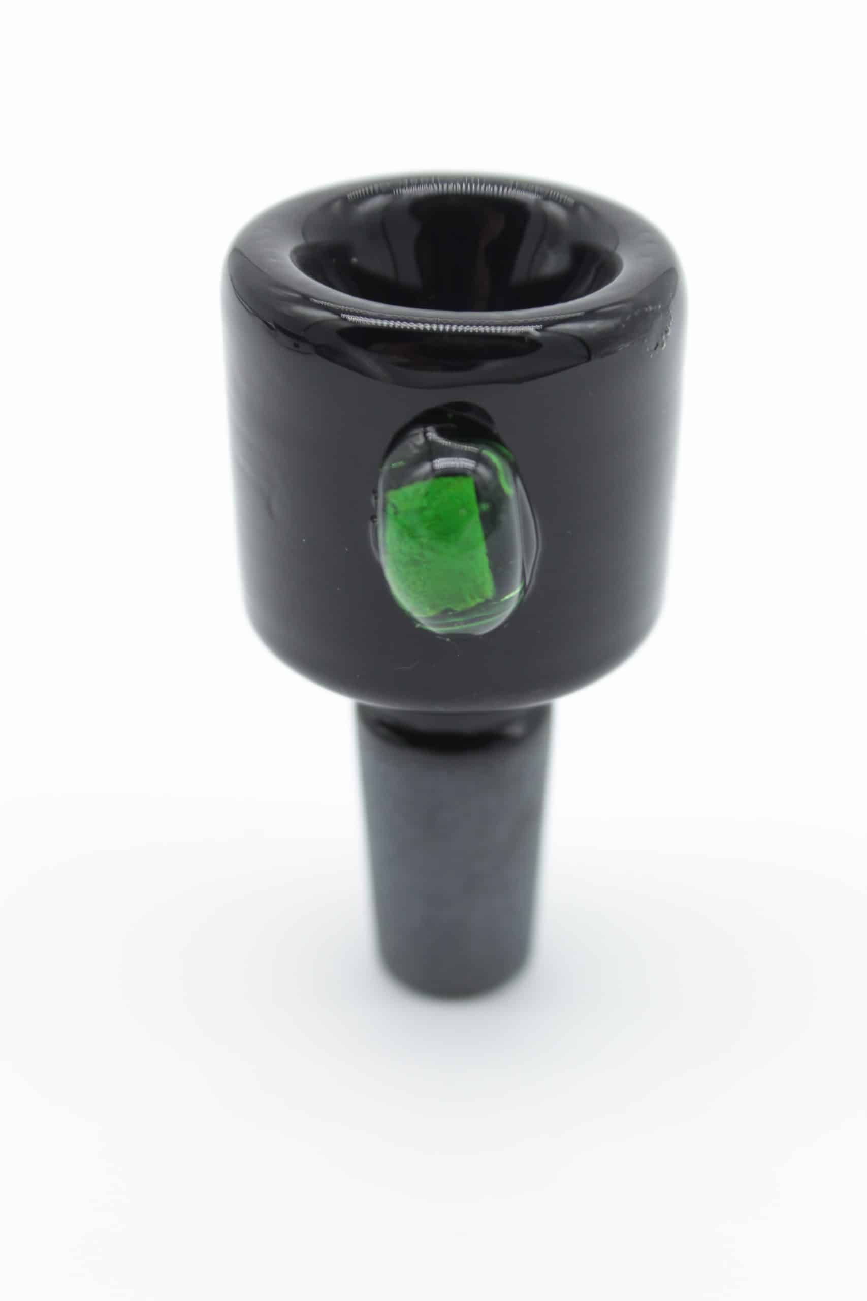 14mm Black Glass Bowl with Color Dot Handle – Male Replacement Slide Piece - Image 11