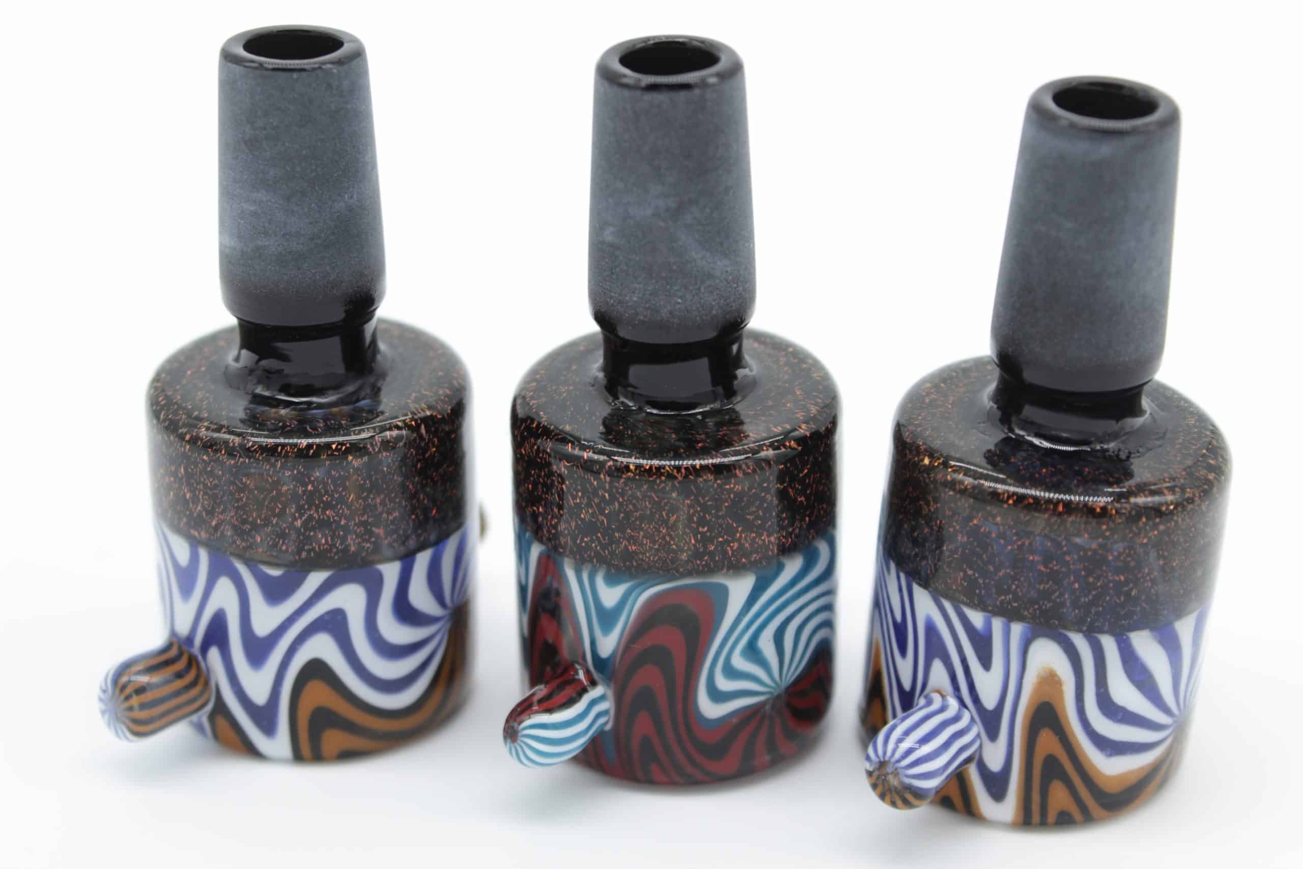 14mm Triple Tone Swirl Glass Bowl with Dual Handles – Male Replacement Slide - Image 7