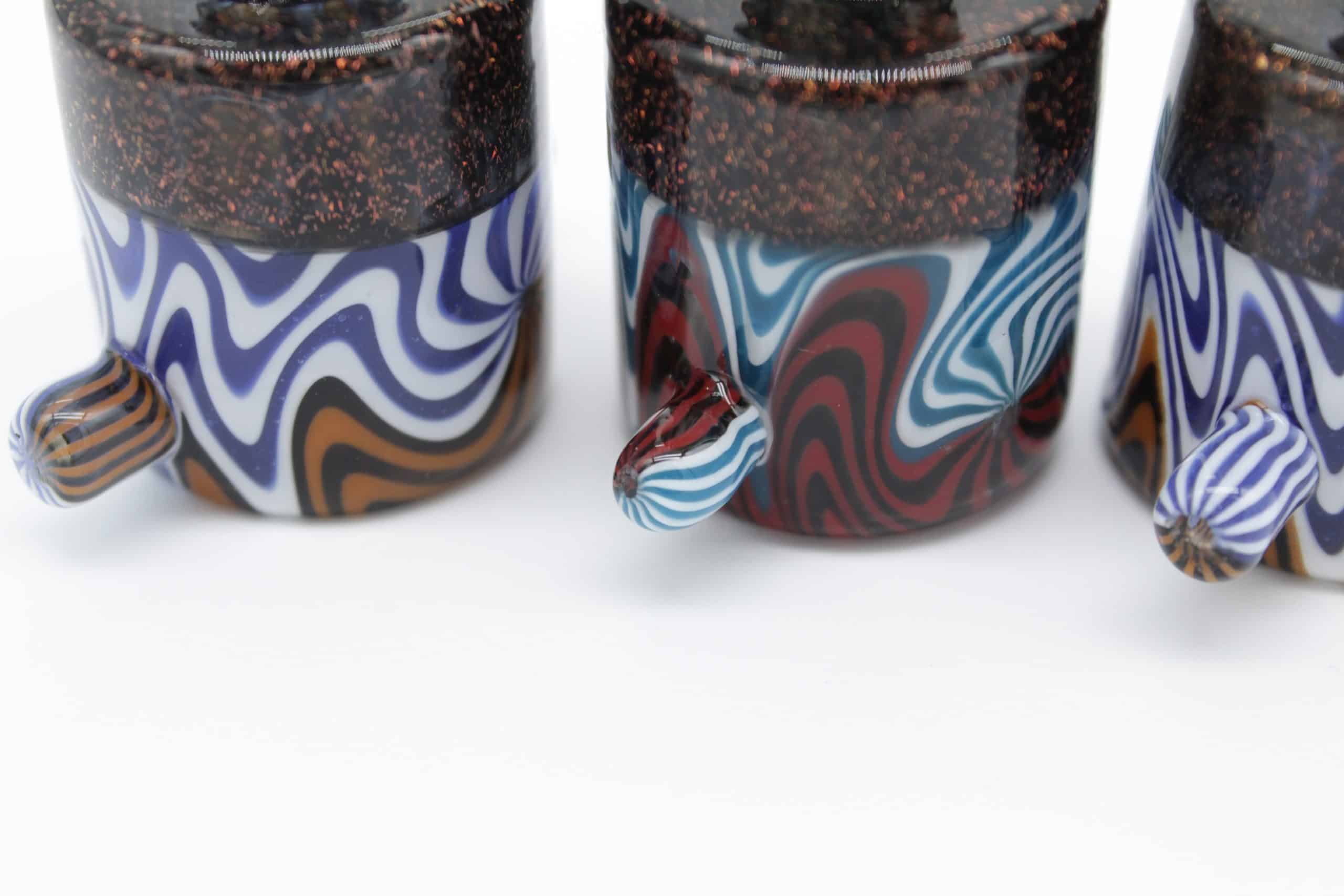 14mm Triple Tone Swirl Glass Bowl with Dual Handles – Male Replacement Slide - Image 6