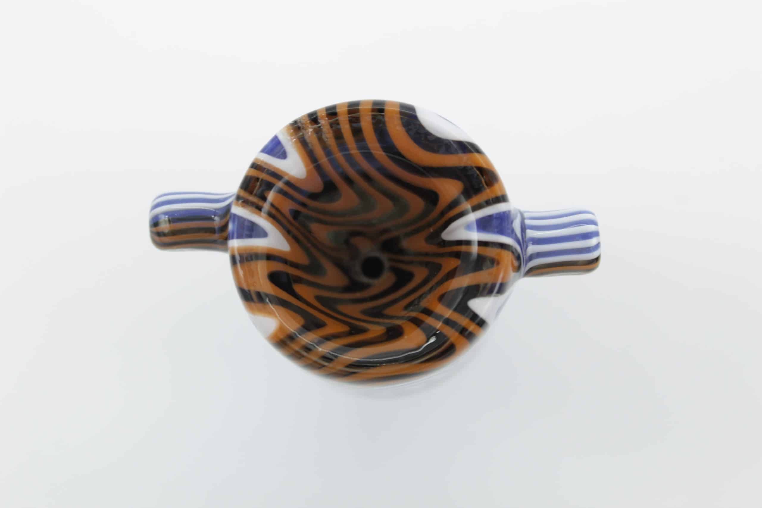 14mm Triple Tone Swirl Glass Bowl with Dual Handles – Male Replacement Slide - Image 3