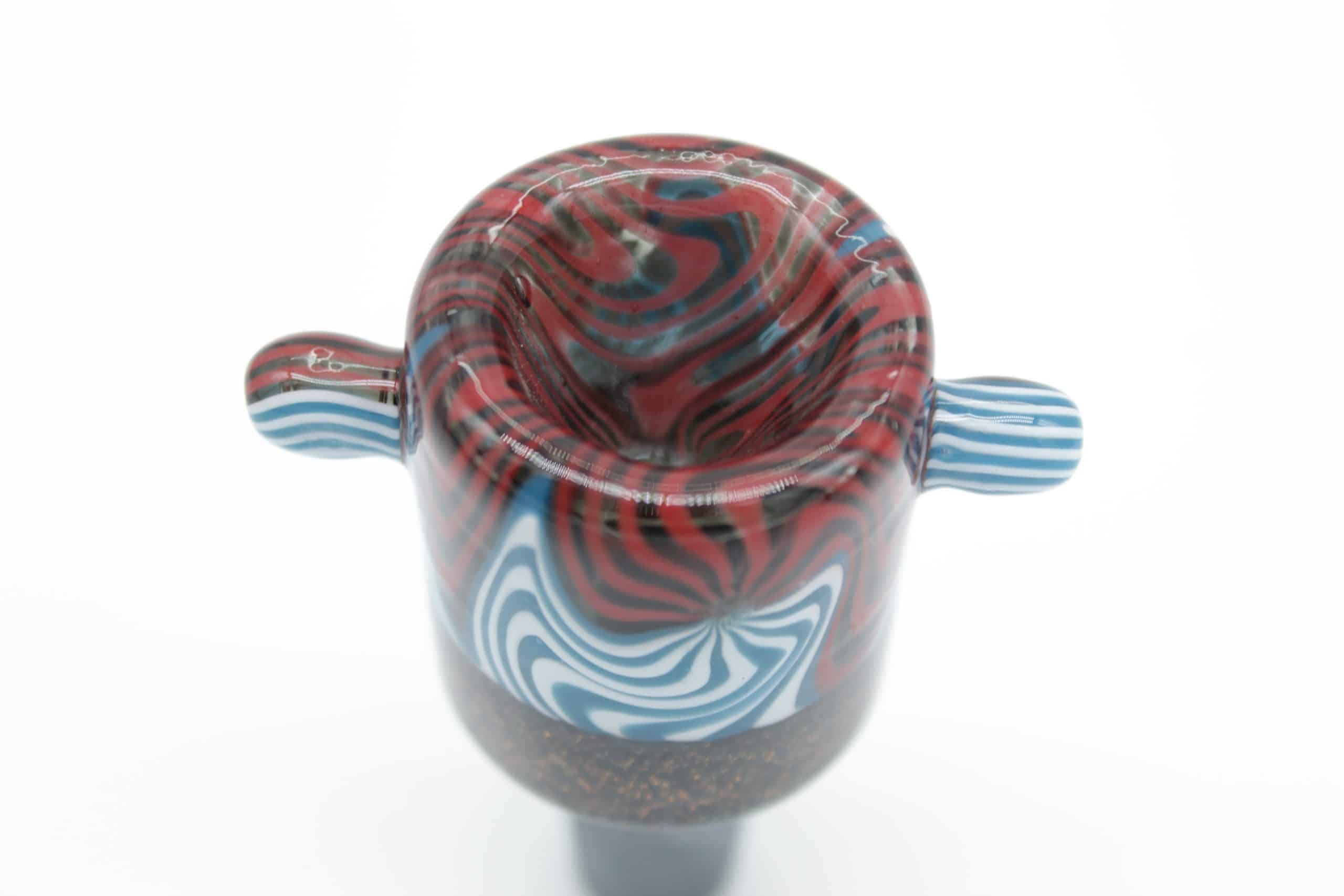14mm Triple Tone Swirl Glass Bowl with Dual Handles – Male Replacement Slide - Image 4