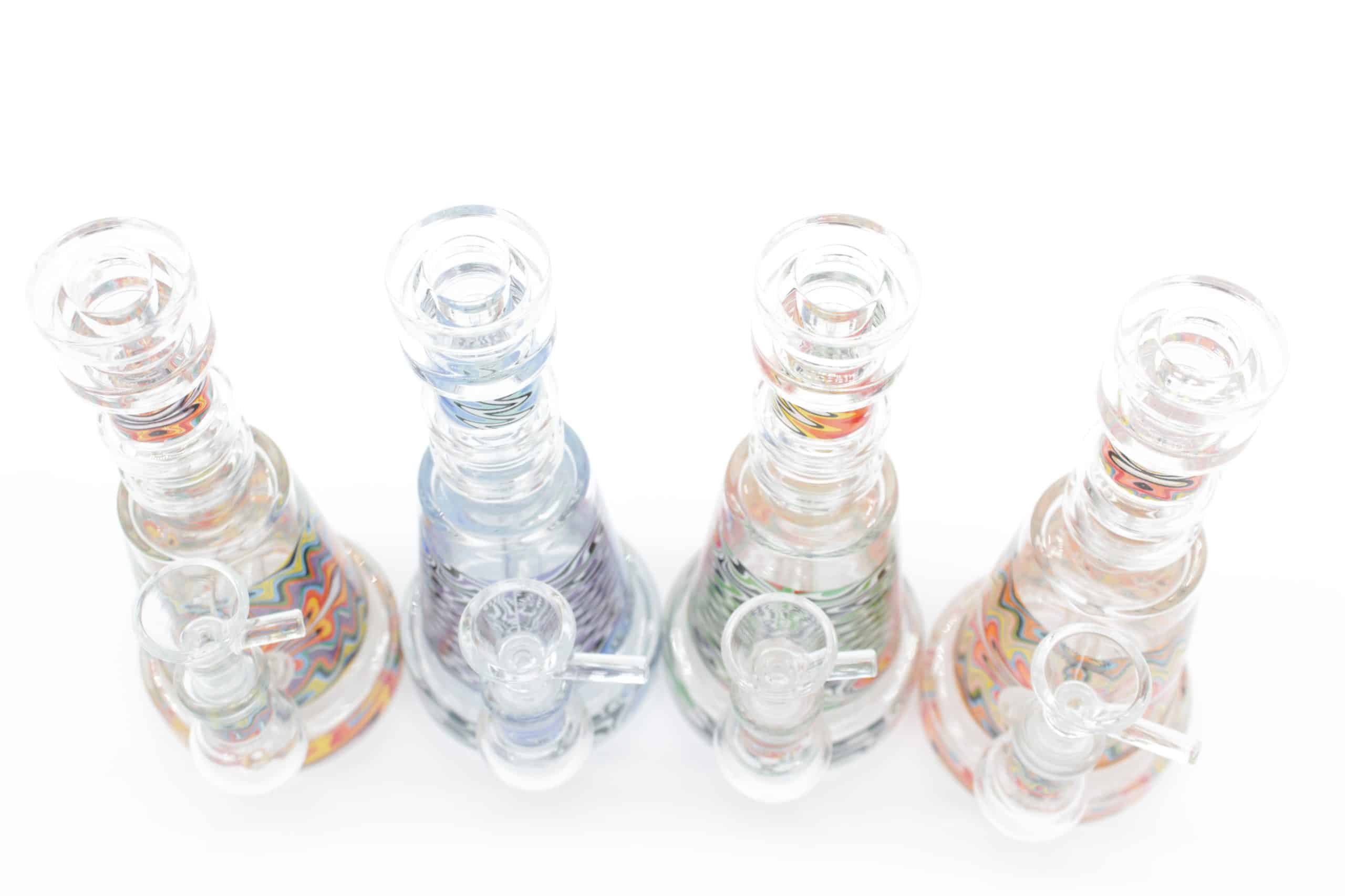 7 Inch Colorful Static Dab Rig – Small Borosilicate Glass Rig with Quartz Banger - Image 4