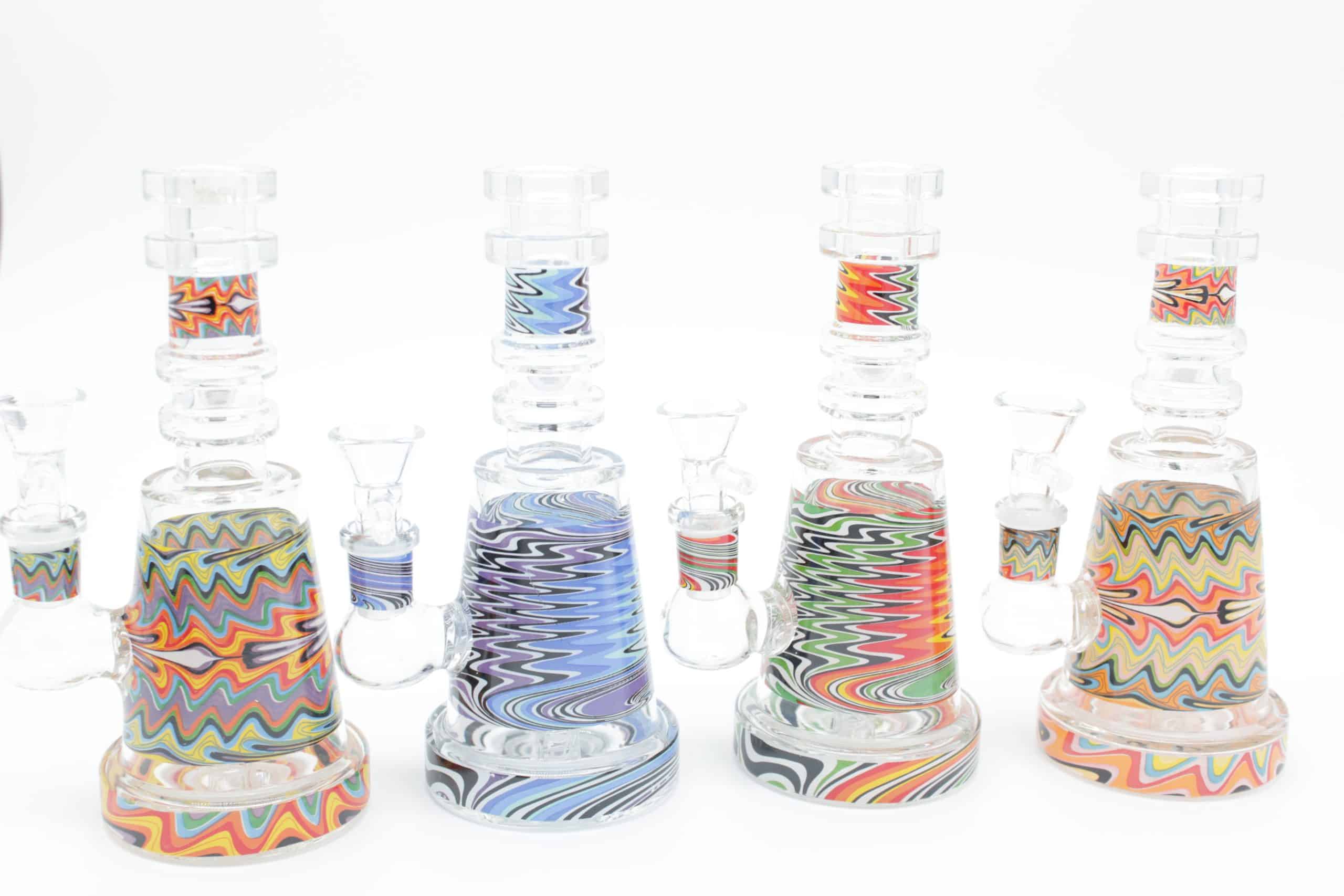 7 Inch Colorful Static Dab Rig – Small Borosilicate Glass Rig with Quartz Banger - Image 3