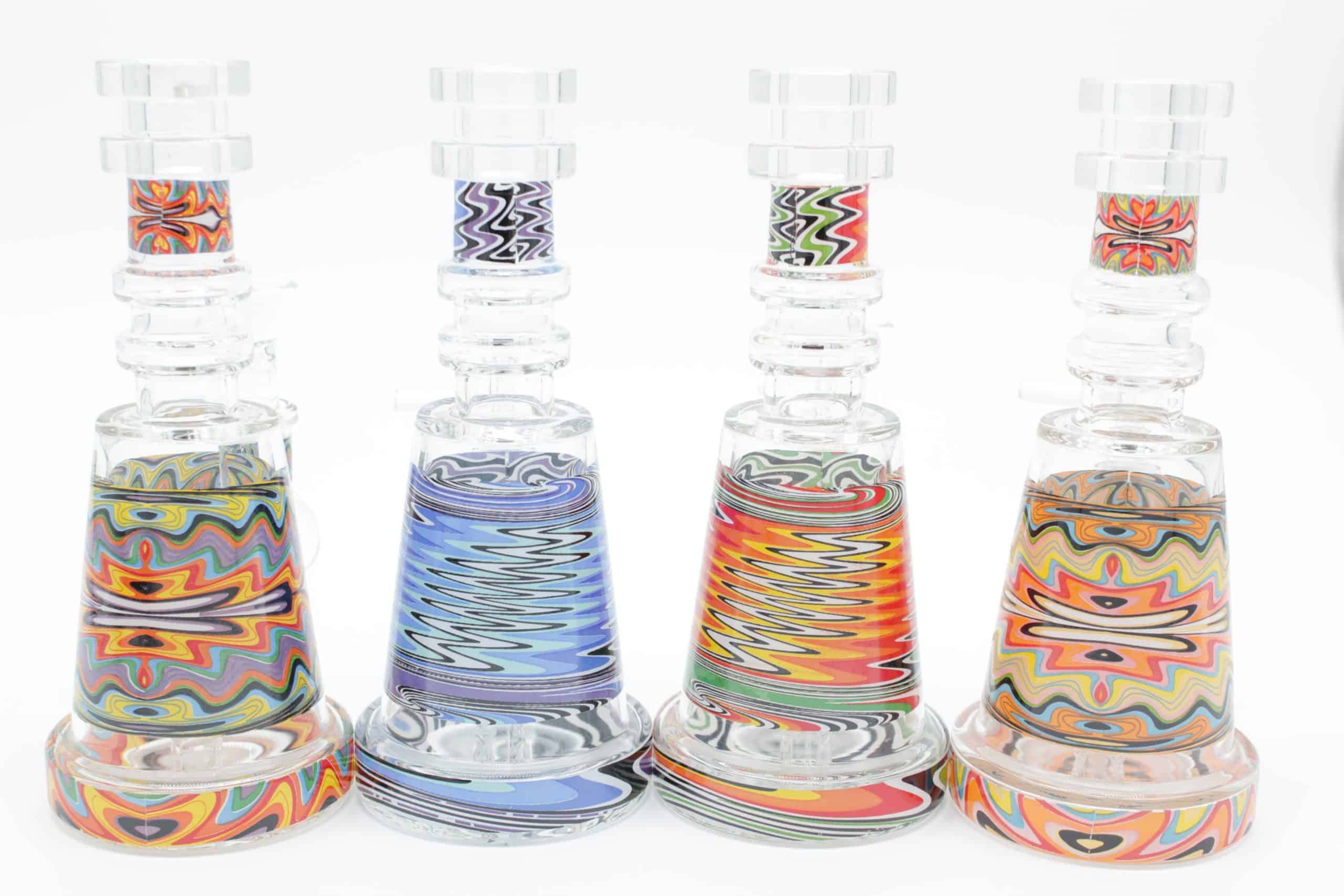 7 Inch Colorful Static Glass Water Pipe – Small Borosilicate Bong with Cone Bowl - Image 5