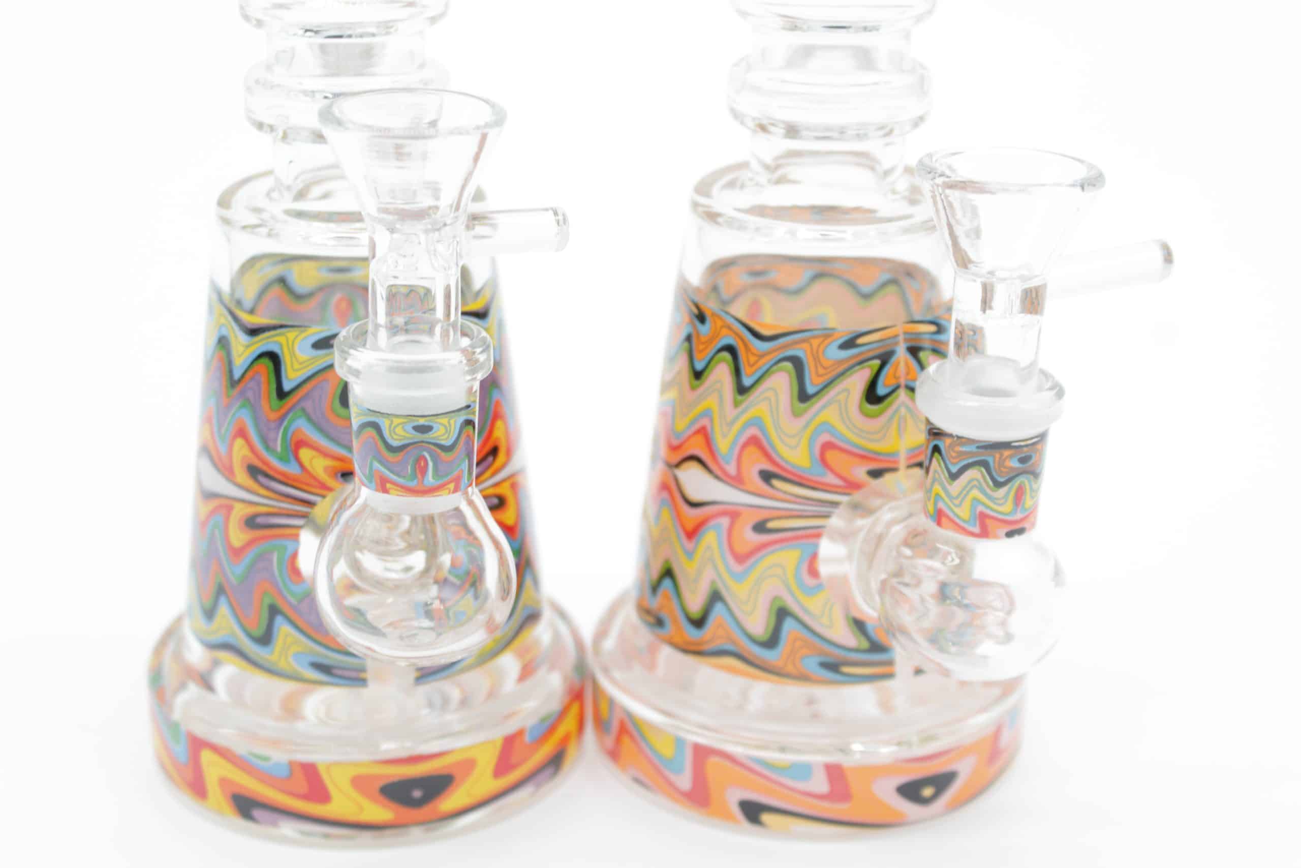 7 Inch Colorful Static Dab Rig – Small Borosilicate Glass Rig with Quartz Banger - Image 13