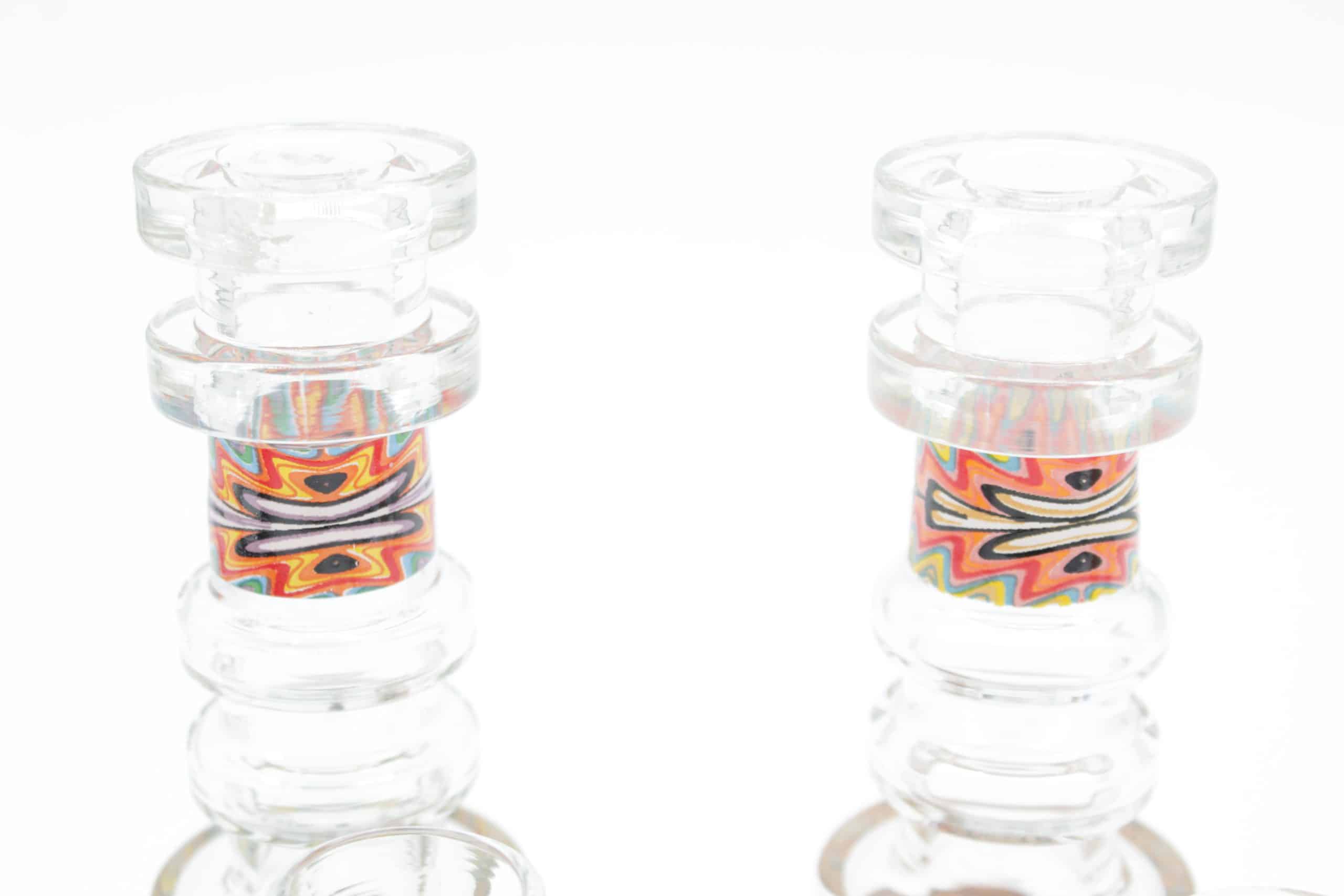 7 Inch Colorful Static Dab Rig – Small Borosilicate Glass Rig with Quartz Banger - Image 12