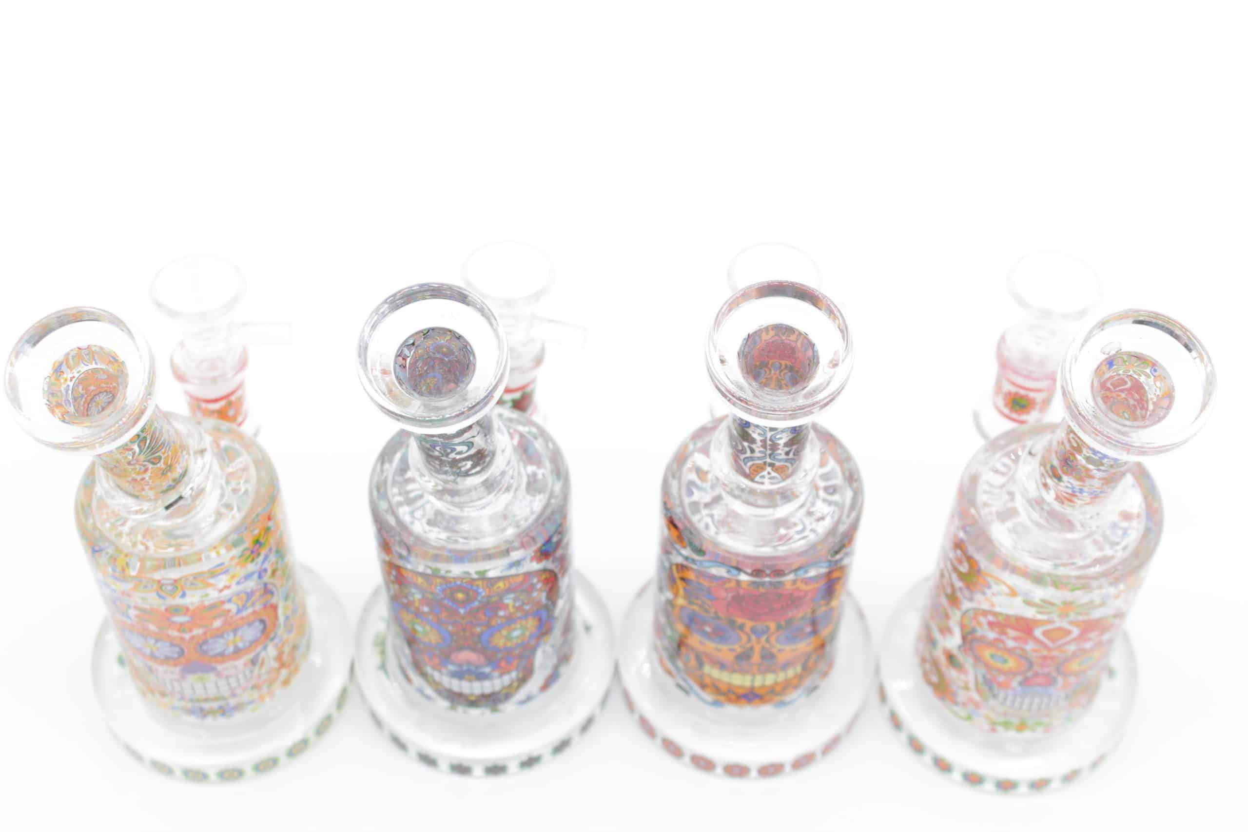 Mosaic Skull Small Water Pipe – 7 Inch Borosilicate Glass Bong with Cone Bowl - Image 8