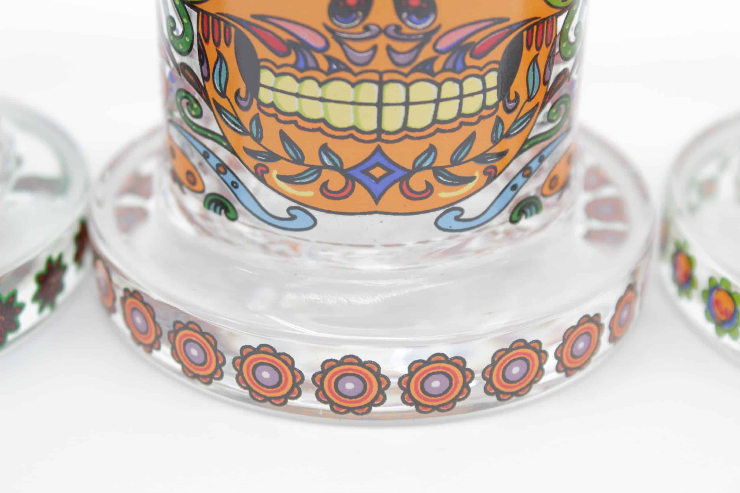 Mosaic Skull Small Water Pipe – 7 Inch Borosilicate Glass Bong with Cone Bowl - Image 11