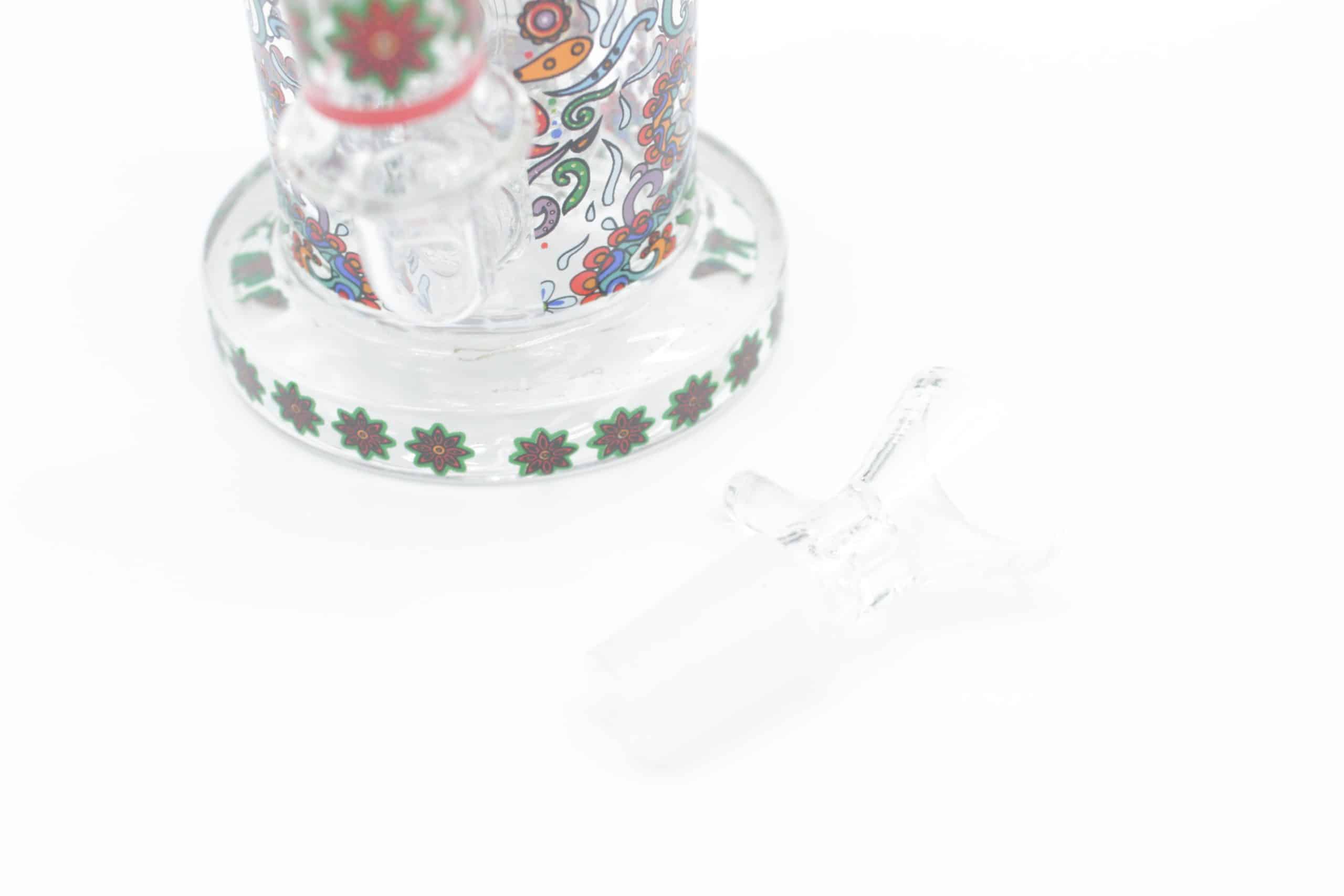Mosaic Skull Small Water Pipe – 7 Inch Borosilicate Glass Bong with Cone Bowl - Image 17
